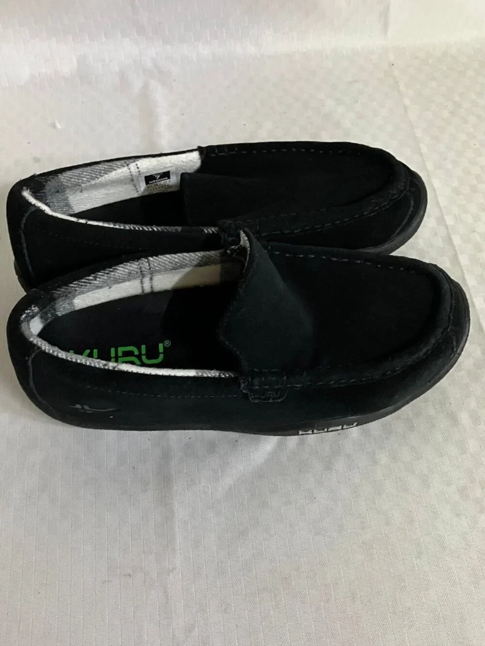 KURU Slip On Loafers Shoes Men's Size 7 Black Suede Comfort Casual Moc Toe